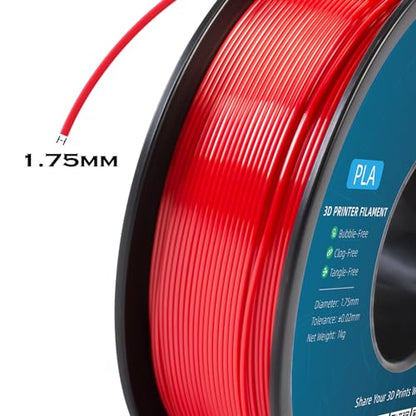 Geeetech Red PLA Filament 1.75mm 1KG, 3D Printer Filament Dimensional Accuracy +/- 0.02mm, 1kg per Spool(2.2lbs) 3D Printing Filament Fits for Most FDM 3D Printers