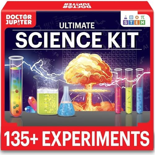 Doctor Jupiter Ultimate Science Kit, Chemistry Set for Kids Ages 8-10-12-14 | Birthday Gift Ideas for Boys & Girls 8,9,10+ Years Old| STEM Toy with 135+ Experiments| Learning & Educational Projects
