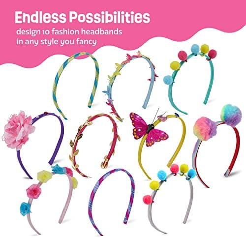 Pretty Me Headband Making Kit for Girls - Arts & Crafts Gift - Make Your Own Fashion Headbands for Kids - DIY Hair Accessories Set - Gift for Ages 5-12 Year Old Girl - Little Kids Art & Craft Gifts