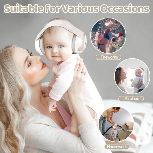 Baby Earmuffs-25dB NRR Baby Noise Cancelling Headphones with Adjustable Headband, Infant Ear Protection for Babies 0-36 Months,Travel Essentials for Airplane/Improves Sleep/Outdoor