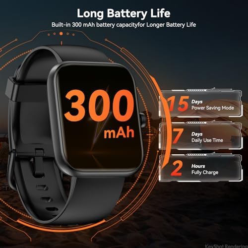 Smart Watch with Alexa Built-in, 1.83" HD Touchscreen Fitness Tracker, Bluetooth Notifications/Calls, IP68 Waterproof, 120+ Sport Modes, 24/7 Heart Rate & Sleep Monitor for iPhone Android iOS (Black)