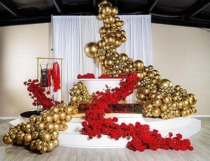 Bezente Metallic Gold Giant Balloons 36 Inch - 8 Pack Jumbo Chrome Gold Balloons Large Round Gold Latex Balloons for Photo Shoot Wedding Bridal Shower Graduation Birthday Christmas Party Decorations