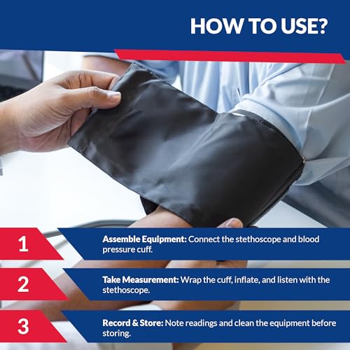 Dixie EMS Blood Pressure and Sprague Stethoscope Kit - Black