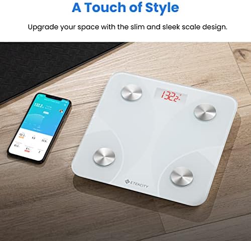 Etekcity Scale for Body Weight, Smart Digital Bathroom Weighing Scales with Body Fat and Water Weight for People, Bluetooth BMI Electronic Body Analyzer Machine, 400lb