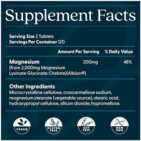Doctor’s Best High Absorption Magnesium Glycinate Lysinate Supplement - 100% Chelated for Maximum Absorption - Magnesium for Sleep and Muscle Relaxation - 200 Mg Per Serving - 240 Tablets