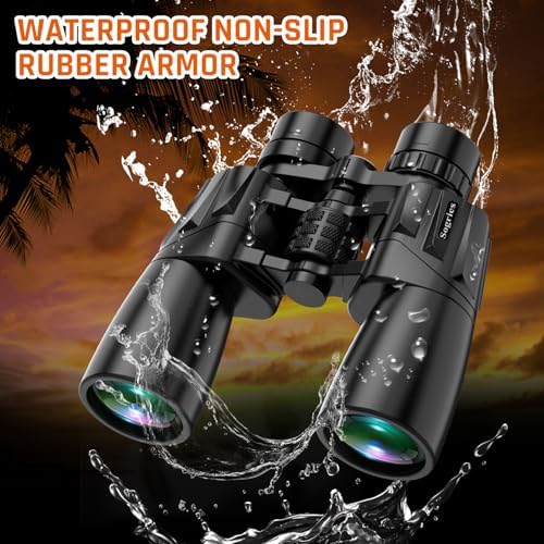 10-30x50 Zoom Binoculars for Adults, High Powered Military Binoculars for Bird Watching Traveling Hunting Concerts with Large View,BAK4,FMC Lens,Clear Low Light Vision at Night