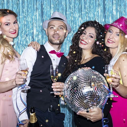 10 Pack Blue Backdrop Curtain Tinsel Streamers Ocean Themed Decor Birthday Party Decorations Foil Fringe Backdrop Graduation Baby Shower Bachelorette Winter Party Decorations Supplies