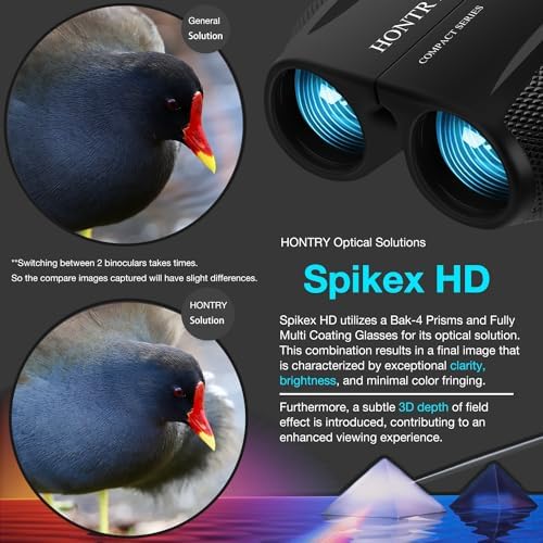 Hontry Binoculars for Adults and Kids, 10x25 Compact Binoculars for Bird Watching, Theater and Concerts, Cruise Ship and Sport Games