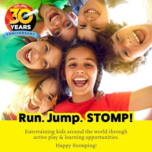 Stomp Rocket Jr Glow Rocket Launcher for Kids - 4 Glow-in-The-Dark Rockets - Outdoor Fun Toy Gift for Boys & Girls - STEM Soft Foam Blaster Set Soars Up to 100 Feet - Ages 3 & Up