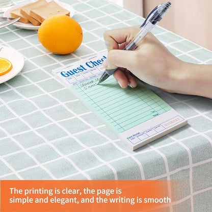 24 Pack Guest Checks Books for Servers Server Note Pads, Waitress Notepad for Restaurants, Waiter Checkbook, Paper Checks 50 Sheets/Pack, 1200 Total Tickets Green