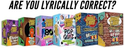 Lyrically Correct '90s & 2000s Music Trivia Card Game - Pop Edition - Finish The Lyrics Challenge, Fun for Adults, Party or Family Night