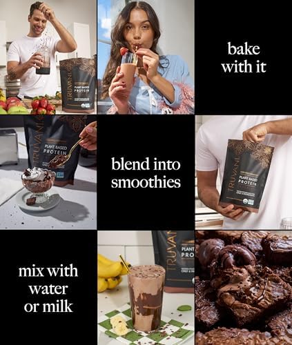 Truvani Vegan Pea Protein Powder | Chocolate | 20g Organic Plant Based Protein | 18 Servings | Keto | Gluten & Dairy Free | Low Carb | No Added Sugar