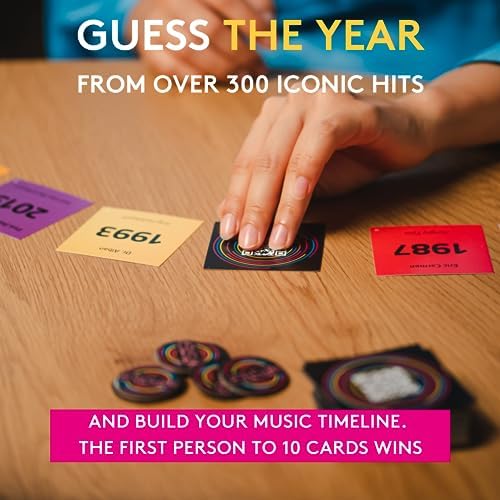 Jumbo Hitster - The Music Party Card Game, Fun Music Quiz Card Game, 2-10 Players - 300 Plus Iconic Music Hits - Great for Adult and Family Game Night