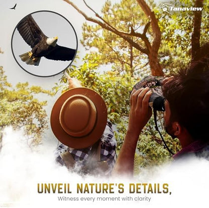 10x50 Compact Binoculars for Adults - Long Distance View, High Powered Binoculars with Travel Case - Lightweight, Large Eyepiece, Water & Fog Proof - Hunting, Bird Watching, Cruise