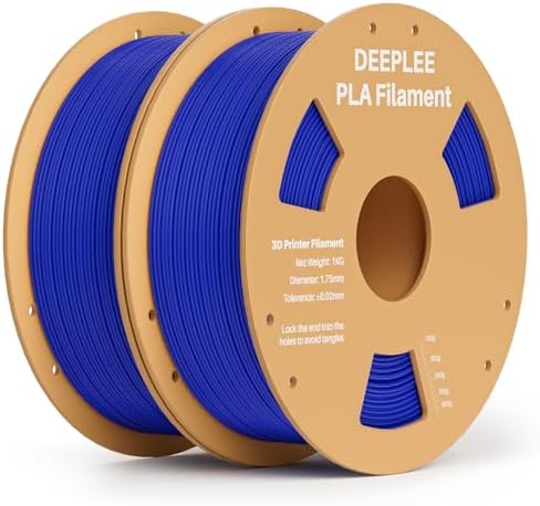 DEEPLEE PLA 1.75mm 3D Printer Filament, Dimensional Accuracy +/- 0.02mm, Neatly Wound, No Clogging, Vacuum Package, Fits for Most FDM 3D Printers, Cardboard Spool 2kg Dark Blue