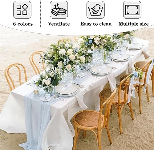 Fitable White Tablecloths for Rectangle Tables, 6 Pack - 70 x 120 Inches - Reusable and Washable Table Clothes for 6-8 Ft Tables, Polyester Fabric Table Covers for Wedding, Party, Banquet