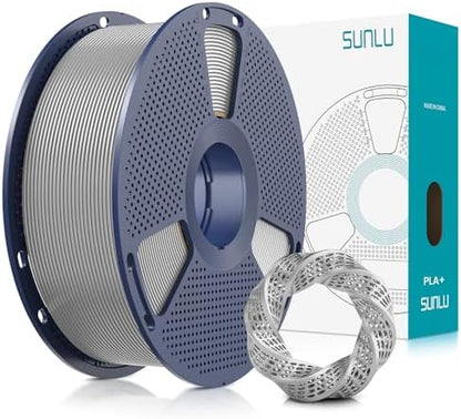SUNLU 3D Printer Filament PLA Plus 1.75mm, SUNLU Neatly Wound PLA Filament 1.75mm PRO, PLA+ Filament for Most FDM 3D Printer, Dimensional Accuracy +/- 0.02 mm, 1 kg Spool(2.2lbs), Silver