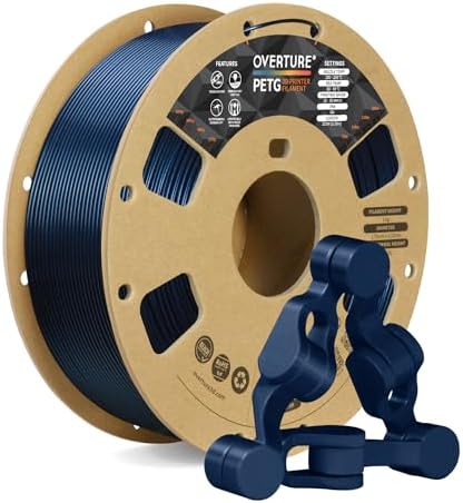 OVERTURE PETG 3D Printer Filament 1.75mm, Neatly Wound Durable PETG 1kg Spool (2.2lbs), Strong Toughness Filament, Dimensional Accuracy +/- 0.02mm, Fit Most FDM Printers (Starry Blue)