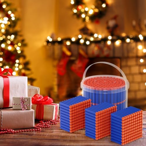 Refill Darts Bullets Compatible with Nerf Guns N-Strike Elite Series, 300PCS Refill Darts Premium Foam Bullets Pack with Portable Storage Bucket
