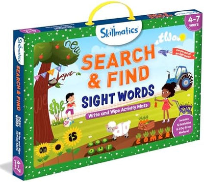 Skillmatics Search and Find Sight Words Educational Game - Reusable Preschool Learning Activities, Perfect for Toddlers & Kids Who Love Toys, Builds Vocabulary, Gifts for Ages 4, 5, 6, 7
