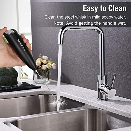 SIMPLETaste Milk Frother Handheld Battery Operated Electric Foam Maker, Drink Mixer with Stainless Steel Whisk and Stand for Cappuccino, Bulletproof Coffee, Latte