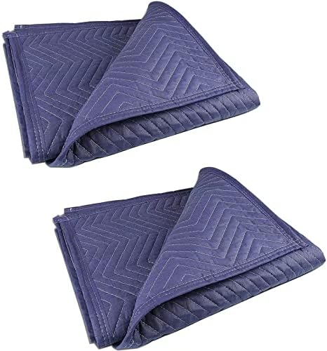 2 Moving Blankets 40"x 72" Heavy Duty Packing Blankets for Moving Shipping Thick Furniture Wrapping for Moving Supplies Professional Quilted Shipping Blankets