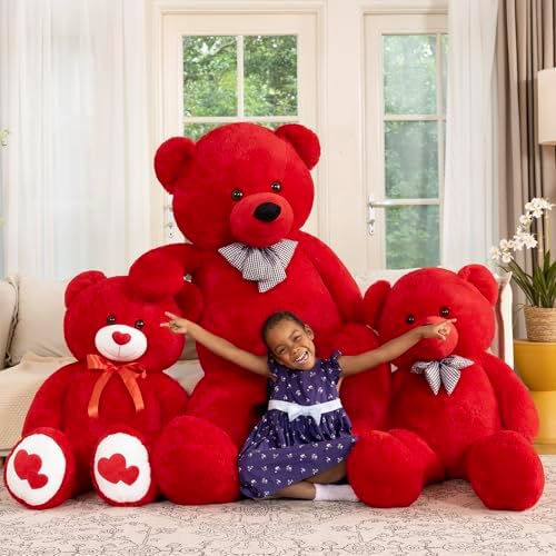 MaoGoLan Big Teddy Bear 6 Feet,Life Size Big Bear Plush Stuffed Animal,Adorable and Soft Red Teddy Bear Gift for Christmas,Valentines,Birthday,or Long Distance