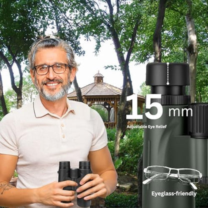Hontry 8x42 Binoculars with IPX6 Waterproof Protection for Bird Watching, Hunting, Cruise Ship, Travel and Safari