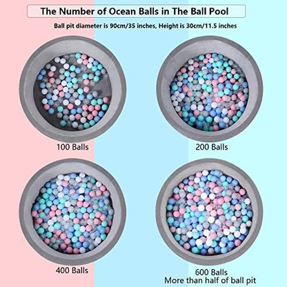 MoonxHome Ball Pit Balls for Toddlers, BPA Free Crush Proof Plastic Toy Balls for Ball Pit, Children's Pool Water Toys, Macaron Ocean Balls for Play Tent 2.15 Inch Pack of 100…