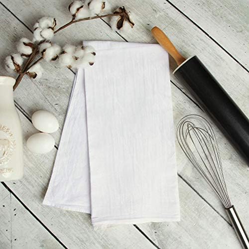 Utopia Kitchen White Flour Sack Towels [12 Pack - 28 x 28 Inch] 100% Cotton Tea Towels for Cleaning & Drying - Highly Absorbent Kitchen Dish Cloth