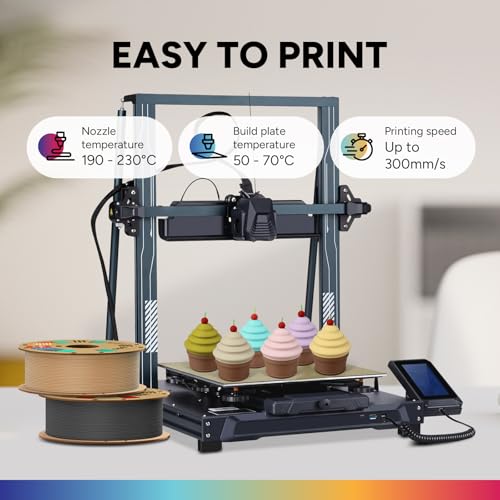 OVERTURE Matte PLA 3D Printer Filament 1.75mm, Matt Surface & Low Warping Filament 1kg Spool (2.2 lbs), Accuracy +/- 0.02 mm, Fit Most FDM Printers (Matte Light Brown)