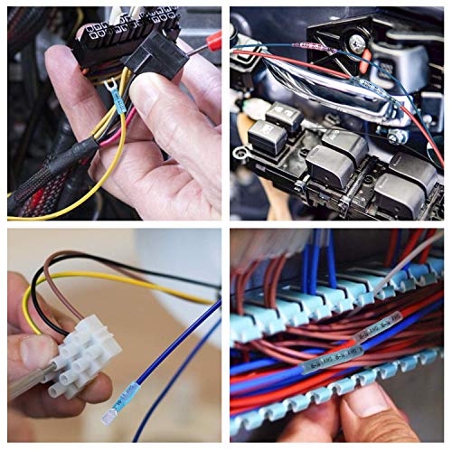 TICONN 250Pcs Heat Shrink Wire Connectors, Waterproof Automotive Marine Electrical Terminals Kit, Crimp Connector Assortment, Ring Fork Spade Splices