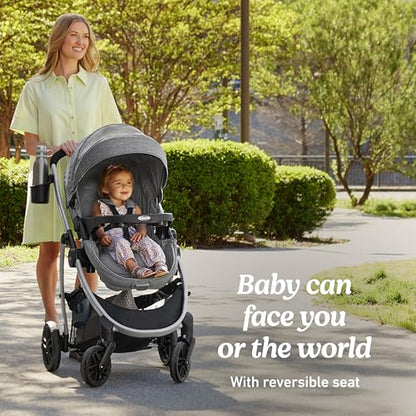 Graco Modes Pramette Travel System | Stroller & Car Seat Combo | 3-in-1 Stroller Modes | Includes Graco SnugRide 35 Infant Car Seat | Ellington