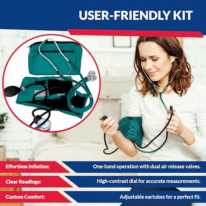 Dixie EMS Blood Pressure and Sprague Stethoscope Kit - Teal