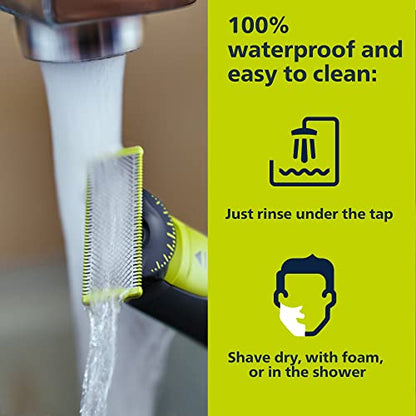 Philips Norelco OneBlade 360 Replacement Blades, for OneBlade Electric Shaver and Trimmer, Durable Stainless Steel, Trim, Edge and Shave, 2 pack, QP420/80