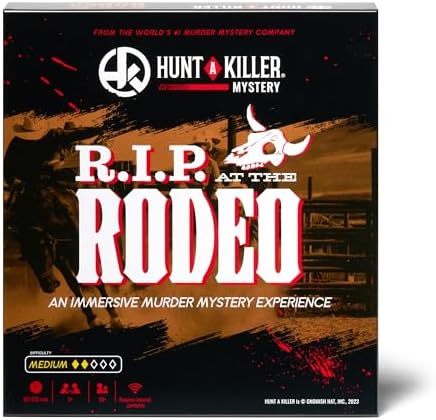 Hunt A Killer: R.I.P at The Rodeo, Solve The Murder of a Rodeo Clown, Mystery Box Game for True Crime Fans, Murder Mystery Game for Adults, Play Detective at Home, Designed for 1+ Players Ages 14+