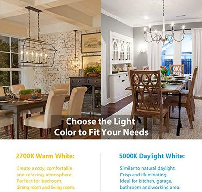 12-Pack Dimmable E12 LED Candelabra Bulbs 60W Equivalent, 2700K Soft Warm White, 600 Lumens B11 Candle Base 6W C35 LED Filament Vintage Light Bulbs, Clear Glass for Chandelier Ceiling Fan High CRI 90+