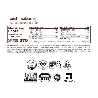 GoMacro MacroBar Organic Vegan Protein Bars - Mocha Chocolate Chip (2.3 Ounce Bars, 12 Count)