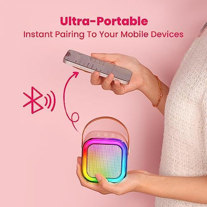 IROO Mini Karaoke Machine for Kids, 2025 TOP Toys Birthday Gifts Ideas for Girls Ages 4, 5, 6, 7, 8, 9, 10, 12+ Years Old, Portable MP3 Player with 2 Wireless Mics for Party