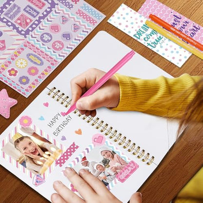 Nollh DIY Journal Kit for Girls - DIY Journal Set for Tween & Teen Girls, Stationery Set, Scrapbook & Diary Supplies Set, Journaling Art Crafts Kit, Ideal Gifts for 8 9 10 11 12 13 14 Year Old Girl