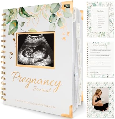 Pregnancy Journal for First Time Moms Gifts - 90 Pages Hardcover Pregnancy Memory Book, Beautiful & Cute Baby Book Keepsake, Ultrasound Baby Scrapbook, Mom To Be Gift (Alpine)