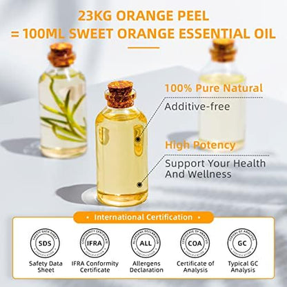 HIQILI 16 Fl Oz Orange Essential Oil, Pure and Natural for Diffuser, Skin - 500ML
