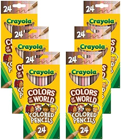 Crayola Colors of the World Bulk Colored Pencil Set - 6 Packs (24ct), Skin Tone Kids Colored Pencils for Kids, Bulk Teacher Classroom Must Haves