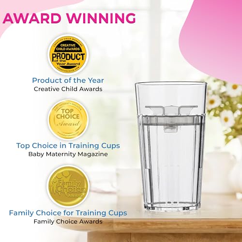 Reflo Smart Cup (Asst 4 colors) Open Training Cup, Toddler Cup, No Suction 6oz, 360 Control-Flow, USA MADE Premium High-Impact Plastic