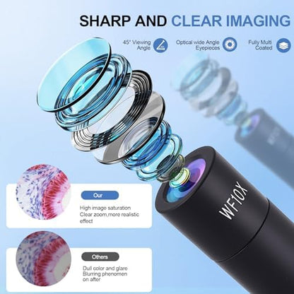 Microscope for Adults & Kids, 40X-2500X High-Power Compound Microscope for Students, School Lab & Home Schooling,Features Prepared Slides Set & Phone Adapter