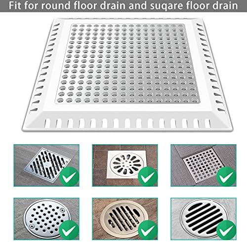 Shower Drain Hair Catcher/Drain Strainer/Shower Drain Cover for Bathroom Floor Drain, Stainless Steel and Silicone (Patented Product)