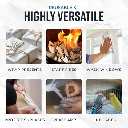 Bryco Goods Newsprint Packing Paper Sheets for Moving - 5lb - 160 Sheets of Newspaper Paper - Must Have in Your Moving Supplies - 27" x 17" - Made in USA