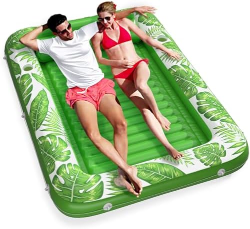 Inflatable Tanning Pool Lounger Float - Jasonwell 4 in 1 Sun Tan Tub Sunbathing Pool Lounge Raft Floatie Toys Water Filled Tanning Bed Mat Pad for Adult Blow Up Kiddie Pool Kids Ball Pit Pool