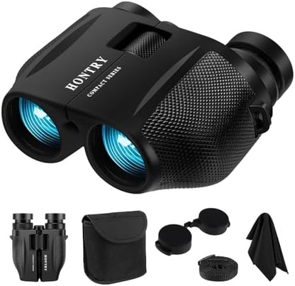 Hontry Binoculars for Adults and Kids, 10x25 Compact Binoculars for Bird Watching, Theater and Concerts, Cruise Ship and Sport Games