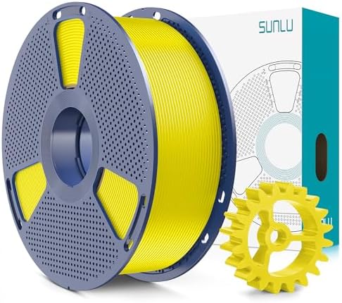 SUNLU PLA+2.0 3D Printer Filament, Upgrade PLA+ Filament 1.75mm, Tougher and Stronger, Neatly Wound PLA Plus Filament, Dimensional Accuracy +/-0.02mm, 1KG Spool(2.2lbs), Yellow